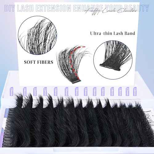 Lash Clusters 300D Thick Long 12-25mm Volume Cluster Eyelash Extensions 224Pcs Wispy Individual Lashes D Curl Waterproof Eyelash Clusters Soft False Eyelashes DIY at Home, by Yaiseiko
