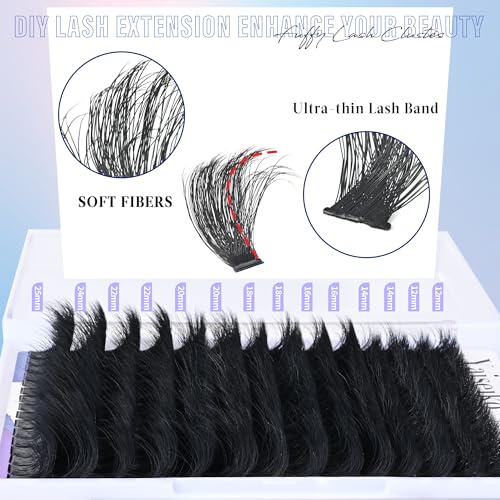 Yaiseiko 300D Fluffy Lash Clusters 12-25mm Eyelash Extensions