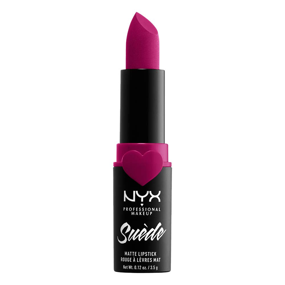 NYX PROFESSIONAL MAKEUP Suede Matte Lipstick, Vegan Formula - Clinger (Hot Pink)