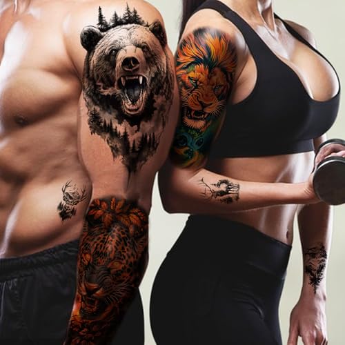77 Sheets Temporary Tattoo Stickers - Animals & Skulls