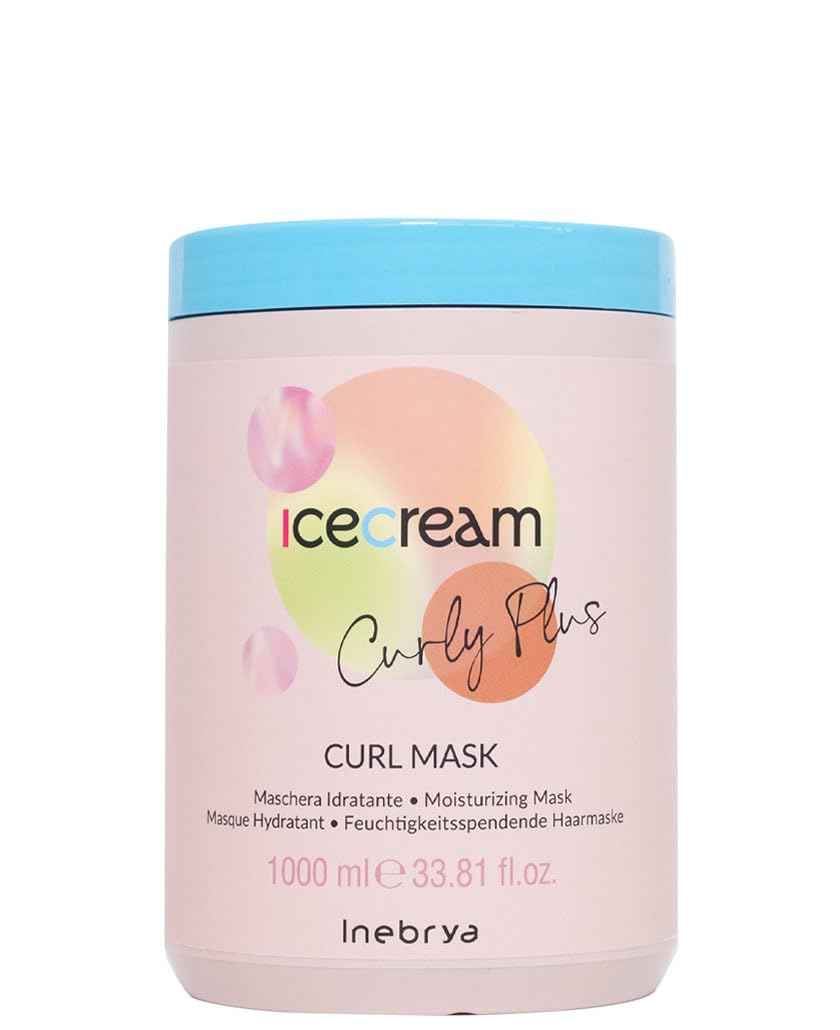 Inebrya Ice Cream Curly Plus Curl Mask – Deep Moisturizing & Anti-Frizz Mask for Curly and Wavy Hair, 100% Vegan