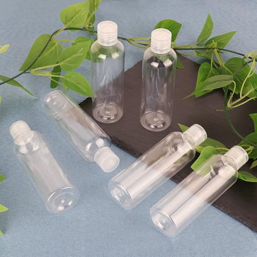 100 Pack 4 oz Plastic Squeeze Bottles with Top Flip Caps, Clear, BPA-Free, Travel-Friendly, Reusable, 120ml Capacity, Ideal for Travel, Personal Care, Sample Bottles