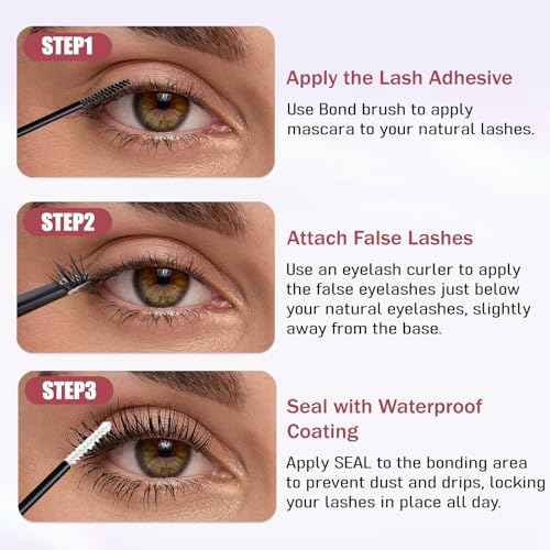 Lash Cluster Glue, 2-in-1Waterproof Eyelash Glue, 72 Hours Strong Hold, Gentle and Non-Irritating, Easy to Use and Remove 0.34 Fl Oz (Pack of 1)