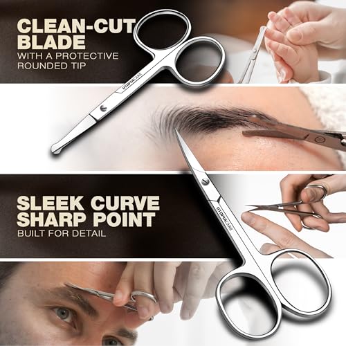 Utopia Care Professional Eyebrow Scissors Set - Stainless Steel Nose Hair Trimmer