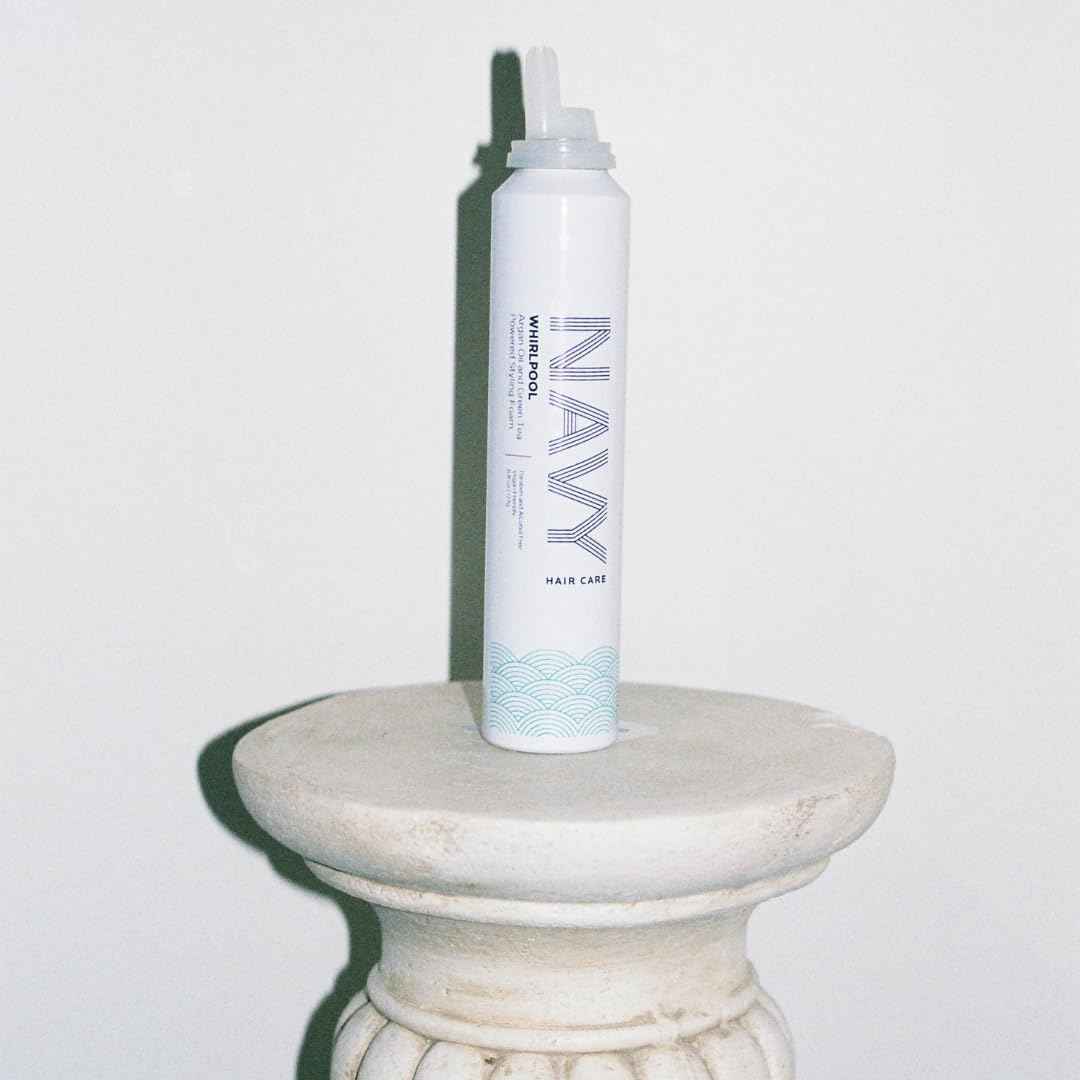 NAVY Hair Care Whirlpool Styling Foam for Curly Hair | Made with Argan Oil and Green Tea for Frizz Control | 6 oz