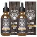 Viking Revolution Beard Oil for Men - All Natural Beard Oil Spiced Vanilla Scent with Argan Oil & Jojoba Oil Beard Conditioner and Softener - Strengthens Beards and Mustaches for Men (2 Pack)