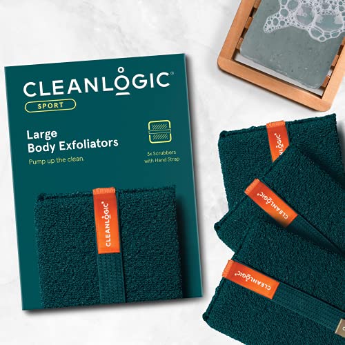 Cleanlogic Sport Large Exfoliating Body Scrubber, 3-Pack