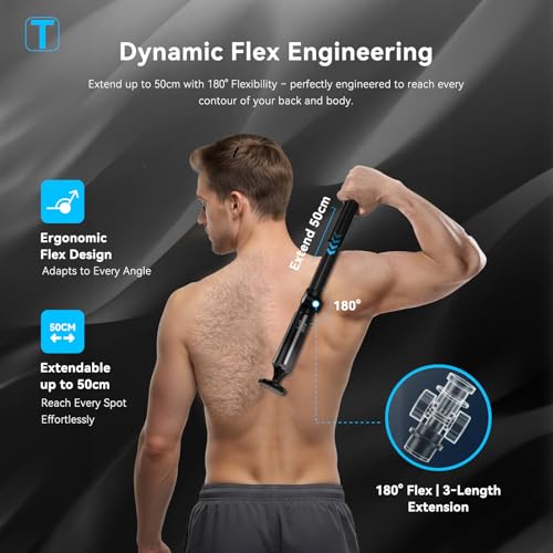 WUXO Electric Back Shaver & Groin Hair Trimmer with LED Display
