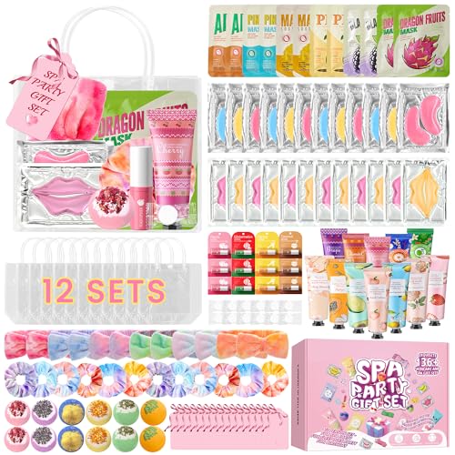 136 PCS Party Favors Bags for Eye Mask Lip Balm Hand Cream & Face Mask Skincare, Foot Spa Bath Bomb & Headband, Bachelorette Party, Retirement Graduation, Friendship, Sister & Birthday Gifts for Women