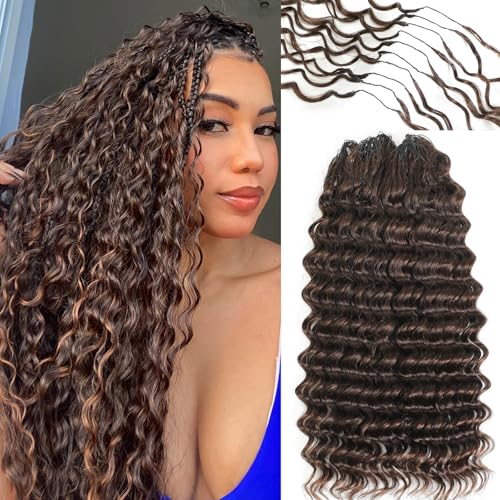 Urbeauty Feather Crochet Human Hair 18" Deep Wave Boho Braids
