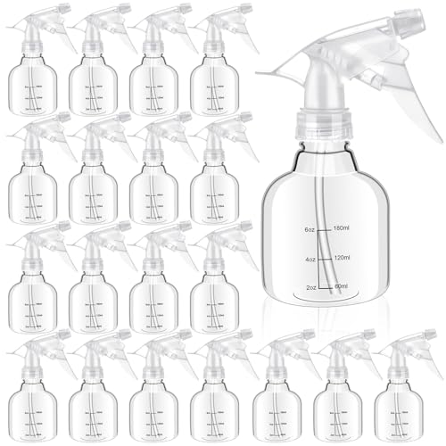 24 Pack 8 oz Clear Plastic Spray Bottles with Adjustable Nozzles
