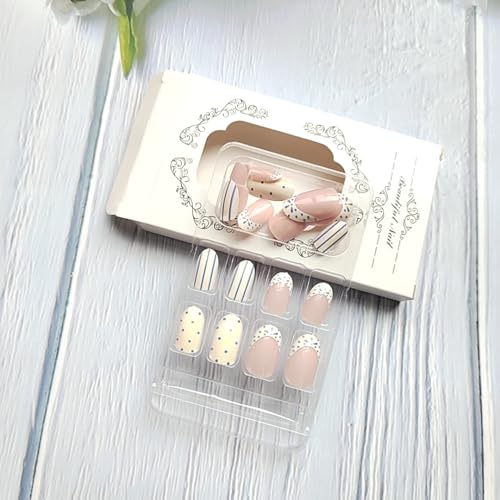 24pc Short Oval Press On Nails Kit with Adhesive Tabs