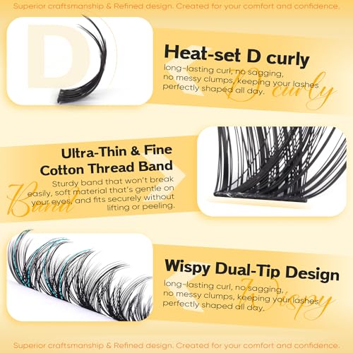 Wispy Lash Clusters 12-18MM D Curl Eyelash Extensions
