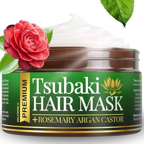 Premium Tsubaki Hair Mask ? Luxurious Japanese Camellia, Argan & Rosemary Oil Blend ? Deep Repair & Silken Shine for Dry, Damaged, or Color-Treated Hair 4oz