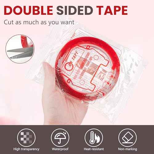 6 Rolls Double Sided Tape Nail Tape for Press On Nails Adhesive Strong Sticky Nail Double Tape for Nail Packaging Removable TClear Mounting Tape for Nail Salon Press On Nail Supplies with Tweezer