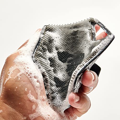 Silicone Body Scrubber with Hook - Charcoal