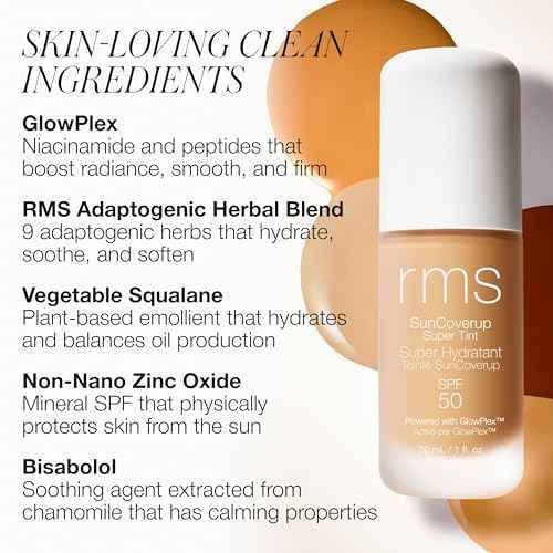 RMS Beauty SunCoverup SPF 50 ? Broad Spectrum Mineral Sunscreen Foundation, Reef-Safe Zinc Oxide, Tinted Lightweight Sun Protection, Water-Resistant, 1 fl oz