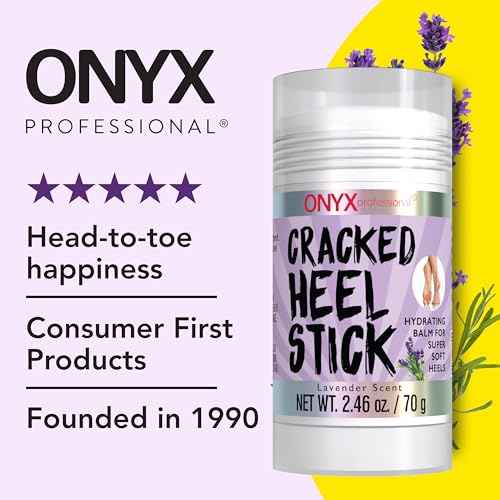 Onyx Professional Cracked Heel Repair Balm Stick, Lavender Scent, 1 Pack - Dry Heels Dry Cracked Feet Treatment, Moisturizing Heel Balm Rolls On, No Mess Like Foot Cream or Foot Lotion