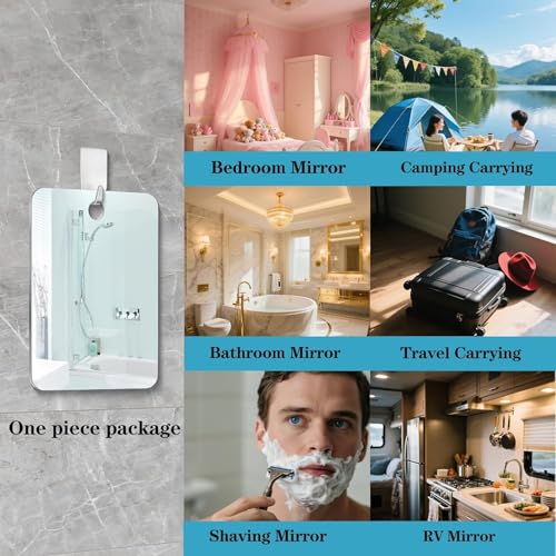 Fogless Shower Mirror for Shaving & Makeup, 7x5 Anti-Fog