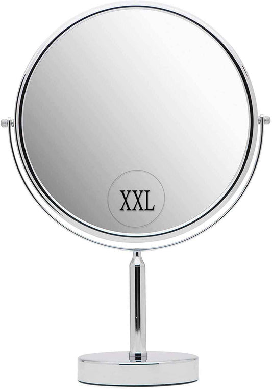 XXLarge Oversized 3X Weak Magnifying Mirror with Stand for Desk, Table, Retail Store Countertop, and Makeup Vanity - Double Sided 3X/1X Magnification - 17" Tall and 11" Wide