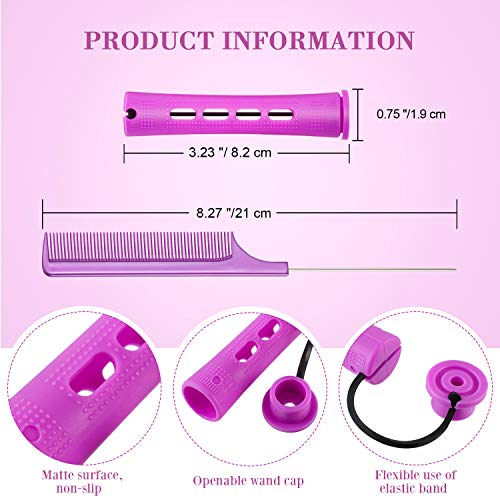 WILLBOND 36 Pcs Cold Wave Perm Rods with Rat Tail Comb
