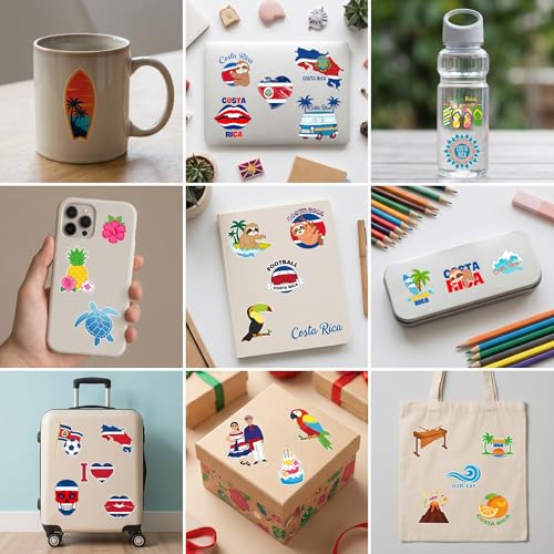 96 PCS Costa Rica Temporary Tattoos for Kids Birthday Party