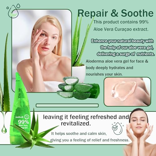 99% Purity Aloe Vera Gel 260ml - Non-Sticky Hydrating Moisturizer