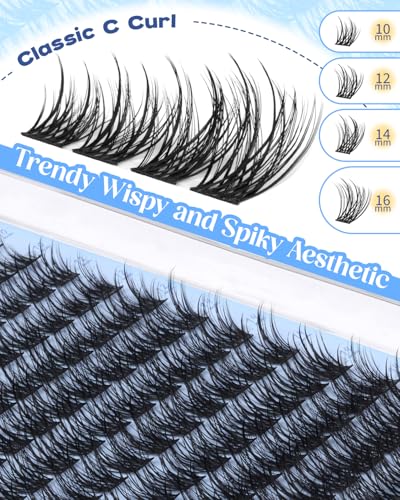 Wispy Lash Clusters 10-16mm C Curl Eyelash Extensions 144Pcs