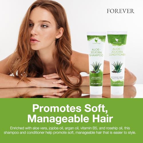 Forever Living - Aloe Jojoba Shampoo, Gentle Vegan and Gluten-Free Formula with Aloe Vera and Oil, Tropical Fruit Fragrance, Twin Pack