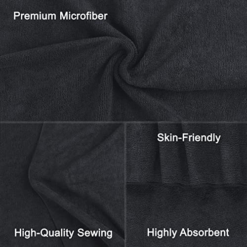 Orighty Microfiber Salon Towels 12 Pack Black 16x29