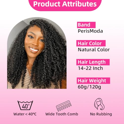 PERISMODA 14 Inch Curly Feather Crochet Human Hair Deep Wave Extensions for Black Women