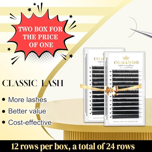 CoMango Cashmere Eyelash Extensions 2-Tray Set - 0.03-0.20mm