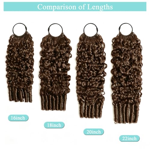Coliki Burmese Curly Human Hair Crochet Extensions 3 Pack 18 Inch #4 Chocolate Brown