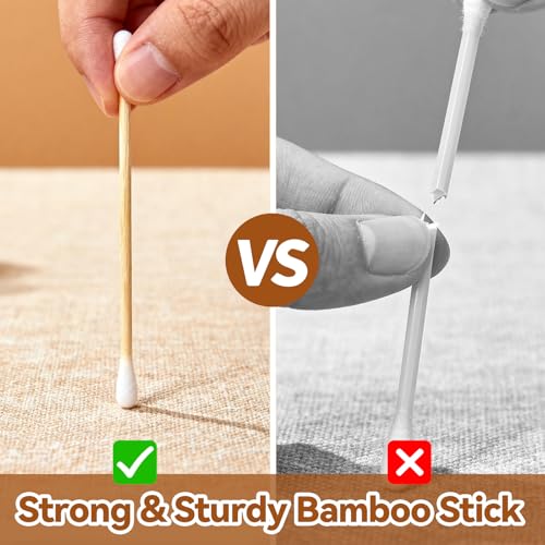 Bamboo Cotton Swabs 500 Count - 100% Biodegradable