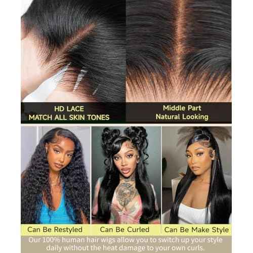 Sealusa 30 Inch 13x6 Lace Front Wigs Human Hair Real 100% Virgin Hair Can Last 6-9 Months Life Straight Human Hair Wig 200% Density Soft Silky Smooth HD Lace Frontal Wigs Tangle-Free Natural Black