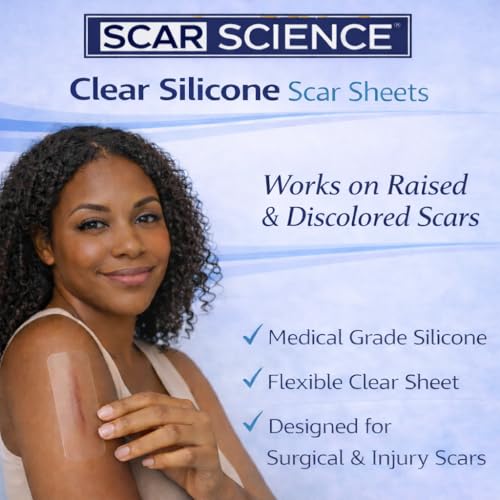 7¡± Medical Grade Reusable Silicone Scar Sheets for Surgical Scars & Stretch Marks ? Water-Resistant Breathable Silicone Scar Strips, 12-Pack (Approx. 90-Day Supply)