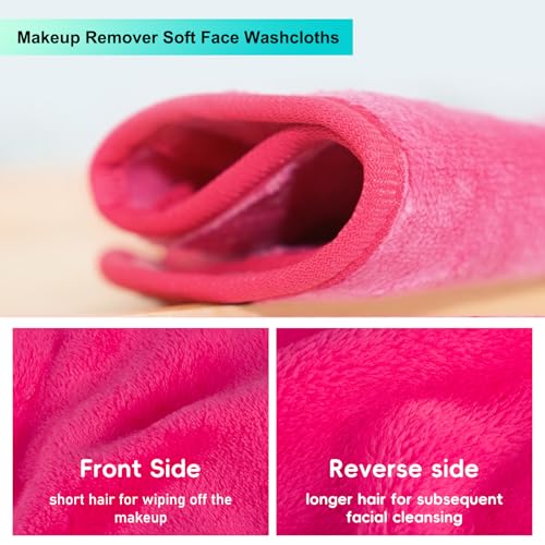 Makeup Remover Cloth Cleansing Towel - Chemical Free - Move Makeup Instantly with Just Water (3 Rosy)