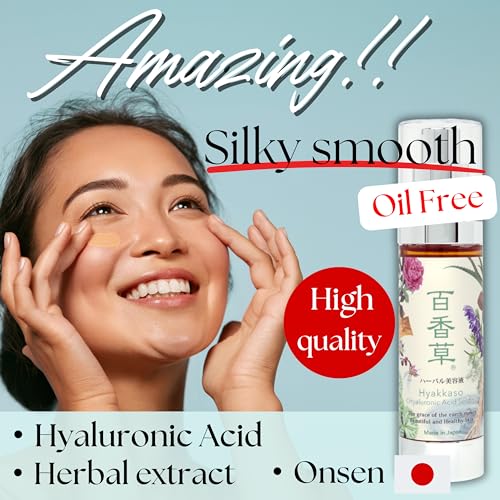 Hyakkaso Hyaluronic Acid Herbal Serum, Natural Skincare, Hot Spring Onsen Water & Minerals, Moisturing and Hydration, All Skin types 30ml 1.01fl Oz