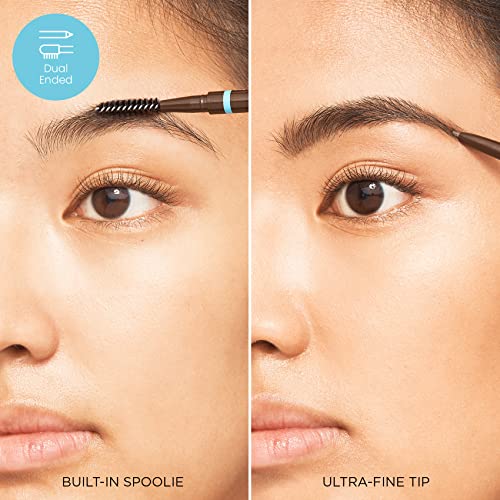 JOAH Eyebrow Pencil - Brow Down To Me Precision Brow Pencil with Built-In Spoolie Brush for Flawless Brows, Warm Medium Brown