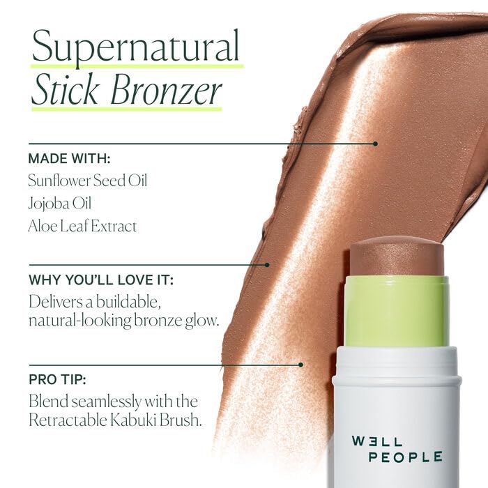 Well People Supernatural Stick Bronzer, Multi-use Hydrating Bronzer Stick For Glowing Skin, Hydrating Formula, Vegan & Cruelty-free, Golden Bronze