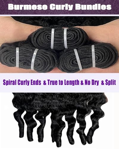 Burmese Curly Hair Bundles 16 18 20 Inch 12A Grade