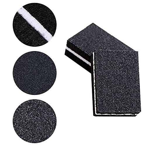 100 Pcs Mini Buffers for Nails 180/100 Grit Buffer for Acrylic Nails for Nail Care(Black)