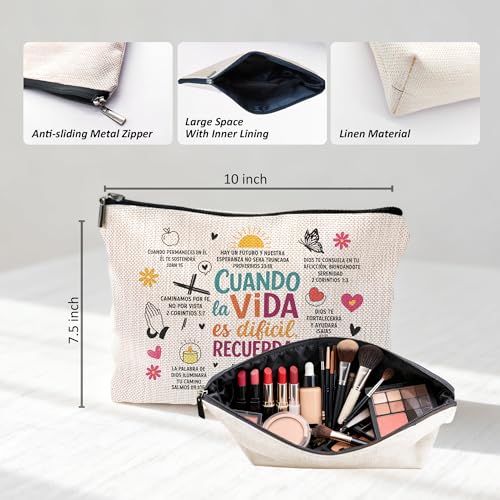 Christian Inspirational Makeup Bag - Bible Verse Cosmetic Pouch