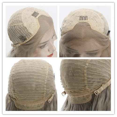 Auburn Wigs Short Wavy Lace Front Wigs Copper Red Synthetic Wig For Women Shoulder Length (Red Brown)