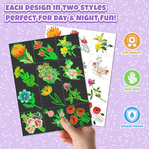 96pc Wildflower Party Set – 72 Tattoos & 24 Slap Bracelets