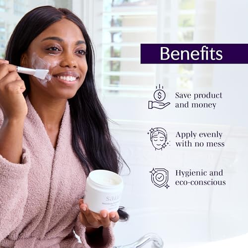 Saian Silicone Mask Brush Face Applicator Spatula Trio - Flexible Handheld Cosmetic Tools for Clay Mask Application - Reusable Scoop and Apply Tool Set with Contoured Heads for Facial Creams and Masks