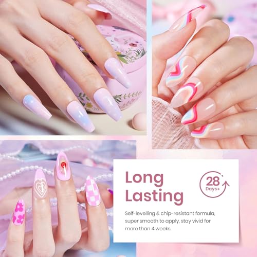 Beetles Awakening Alice Pastel Gel Nail Polish Set with Base & Matte Top Coat