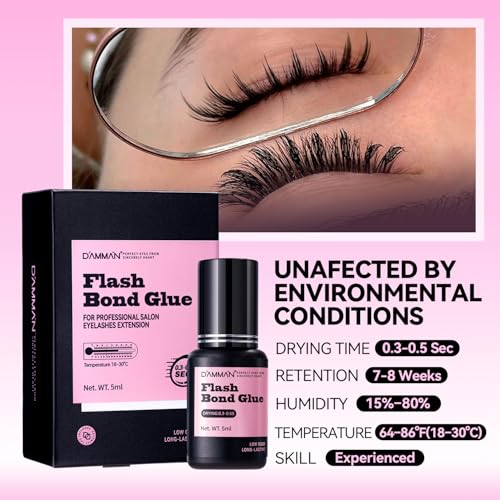 DAMMAN Eyelash Extension Glue 5ml - 0.3-0.5s Fast Dry