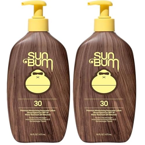 Sun Bum Original SPF 30 Sunscreen Body Lotion - Broad Spectrum Moisturizing Sunscreen with Vitamin E - Hawaii 104 Act Compliant (Made Without Octinoxate & Oxybenzone) - 16 oz (Pack of 2)
