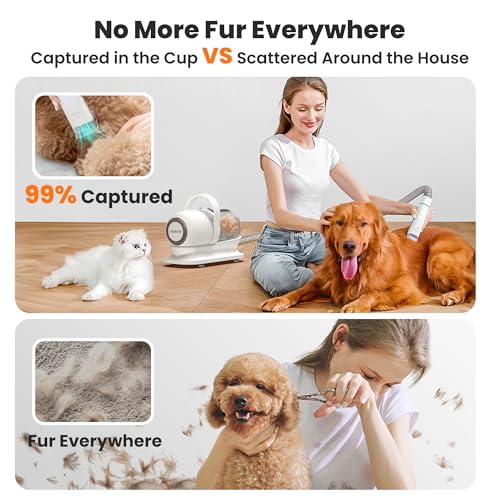 Neakasa 6-in-1 Dog Grooming Vacuum Kit with Clippers & 9000Pa Suction